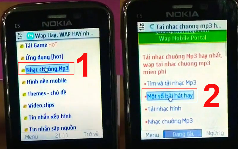 Chọn mục Nhạc chu&ocirc;ng, Mp3